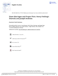Henry Fielding's Shamela and Joseph Andrews