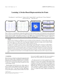 Learning a Stroke-Based Representation for Fonts