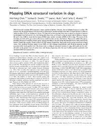 Mapping DNA Structural Variation in Dogs