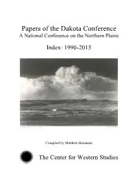Papers of the Dakota Conference Index: 1990-2015