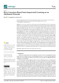 Ricci Curvature-Based Semi-Supervised Learning on an Attributed Network