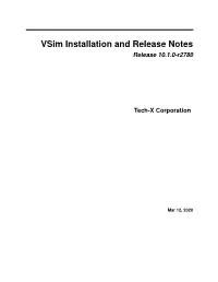 Vsim Installation and Release Notes Release 10.1.0-R2780