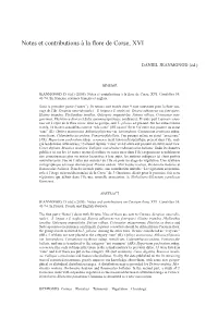 Notes Et Contributions À La Flore De Corse