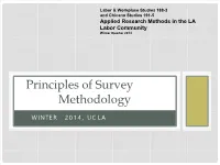Principles of Survey Methodology