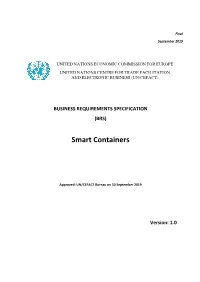 Smart Container Business Requirements Specifications (BRS)