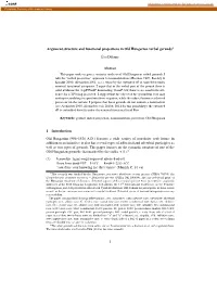 Argument Structure and Functional Projections in Old Hungarian Verbal Gerunds1