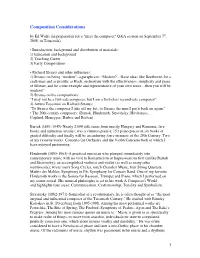 Composition Considerations by Ed Wolfe (In Preparation for a 