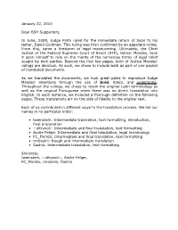 January 22, 2010 Dear BSH Supporters, in June, 2009, Judge Pinto