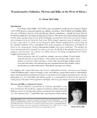 Merton and Rilke at the Pivot of Silence