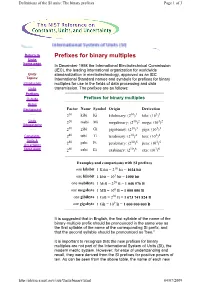 Prefixes for Binary Multiples