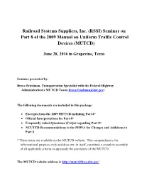 Seminar on Part 8 of the 2009 Manual on Uniform Traffic Control Devices (MUTCD)