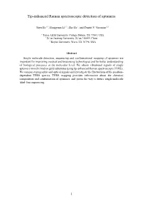 Tip-Enhanced Raman Spectroscopic Detection of Aptamers