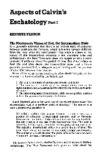 Aspects of Calvin's Eschatology Part 1