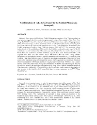 Contribution of Lake-Effect Snow to the Catskill Mountains Snowpack