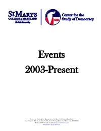 Events 2003-Present