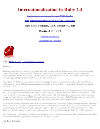 Internationalization in Ruby 2.4