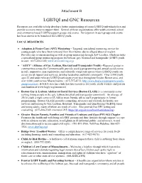 LGBTQI and GNC Resources