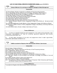LIST of FUNCTIONAL GROUPS of MINISTERS (Goms) As on 19.09.2013