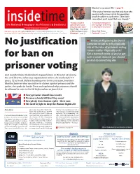 No Justification for Ban on Prisoner Voting