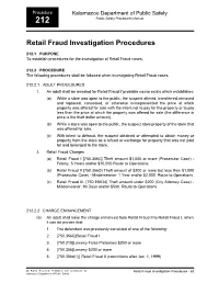 Retail Fraud Investigation Procedures