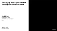 Setting up Your Open-Source Development Environment