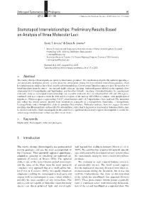 Stomatopod Interrelationships: Preliminary Results Based on Analysis of Three Molecular Loci