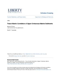 Trans-Atlantic Correlation of Upper Cretaceous Marine Sediments