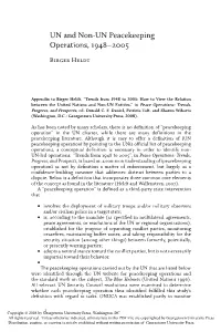 UN and Non-UN Peacekeeping Operations, 1948–2005
