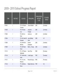 2009 - 2010 School Progress Report