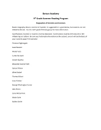 Berean Academy 9Th Grade Summer Reading Program