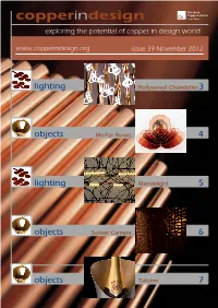 Copperindesign Exploring the Potential of Copper in Design World Issue 39 November 2012
