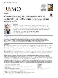Differences for Ectopic Versus Eutopic Cells