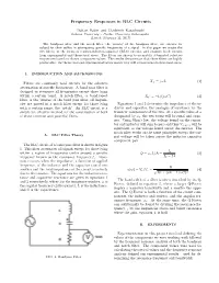 Frequency Responses in RLC Circuits