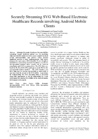 Securely Streaming SVG Web-Based Electronic Healthcare Records Involving Android Mobile Clients