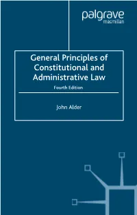 General Principles of Constitutional and Administrative Law, Fourth Edition
