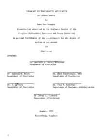 Invariant Estimation with Application to Linear