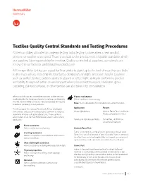 Textile Quality Standards