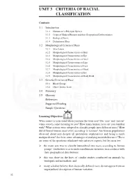 Unit 3 Criteria of Racial Classification