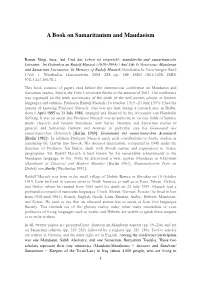 A Book on Samaritanism and Mandaeism