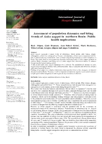 Assessment of Population Dynamics and Biting Trends of Aedes Aegypti
