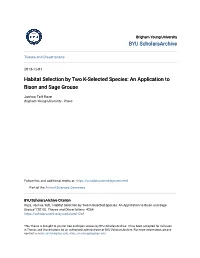 Habitat Selection by Two K-Selected Species: an Application to Bison and Sage Grouse