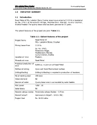 M/S. Lakshmi Stone Crusher Covering an Extent of 2.10 Ac Is Located at Sy