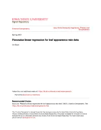 Piecewise Linear Regression for Leaf Appearance Rate Data