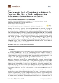 Developmental Study of Soot-Oxidation Catalysts for Fireplaces: the Eﬀect of Binder and Preparation Techniques on Catalyst Texture and Activity