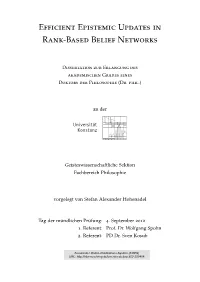 Efficient Epistemic Updates in Rank-Based Belief Networks