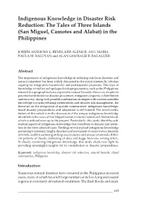 Indigenous Knowledge in Disaster Risk Reduction