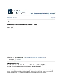 Liability of Charitable Associations in Ohio