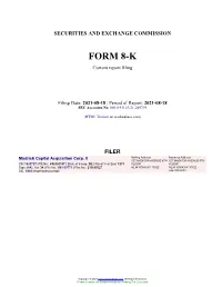 Mudrick Capital Acquisition Corp. II Form 8-K Current Event Report