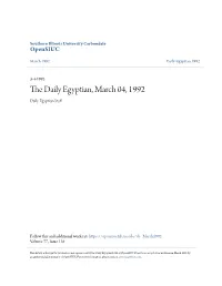 The Daily Egyptian, March 04, 1992