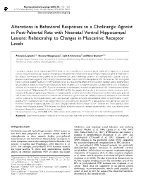 Alterations in Behavioral Responses to a Cholinergic Agonist In